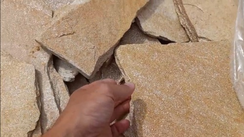 Плитняк златолит жёлтый золотистый для фасада 1,5-3см купить в Луховицах