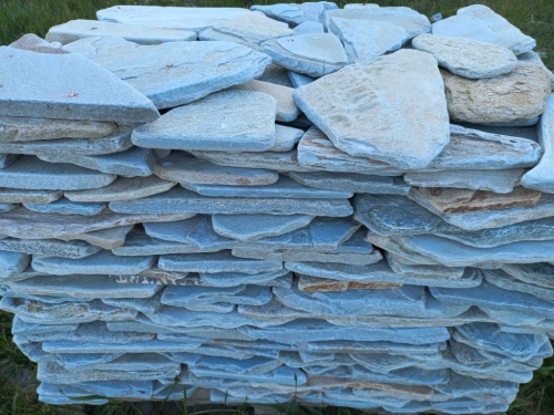 Плитняк златолит зелёный галтованный для цоколя купить в Луховицах